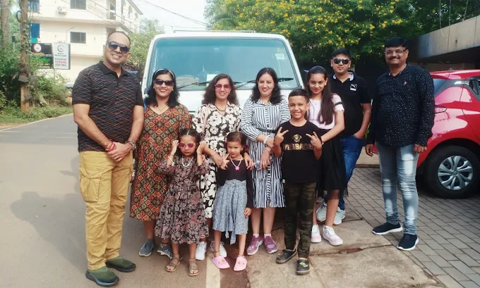 Tata Winger parked for airport transfer